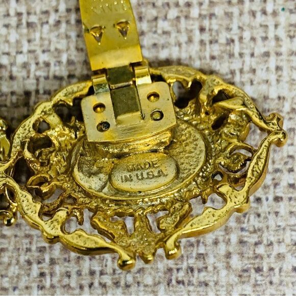 VTG Bluette Gold Pearl Shoe Clips - Picture 2 of 3